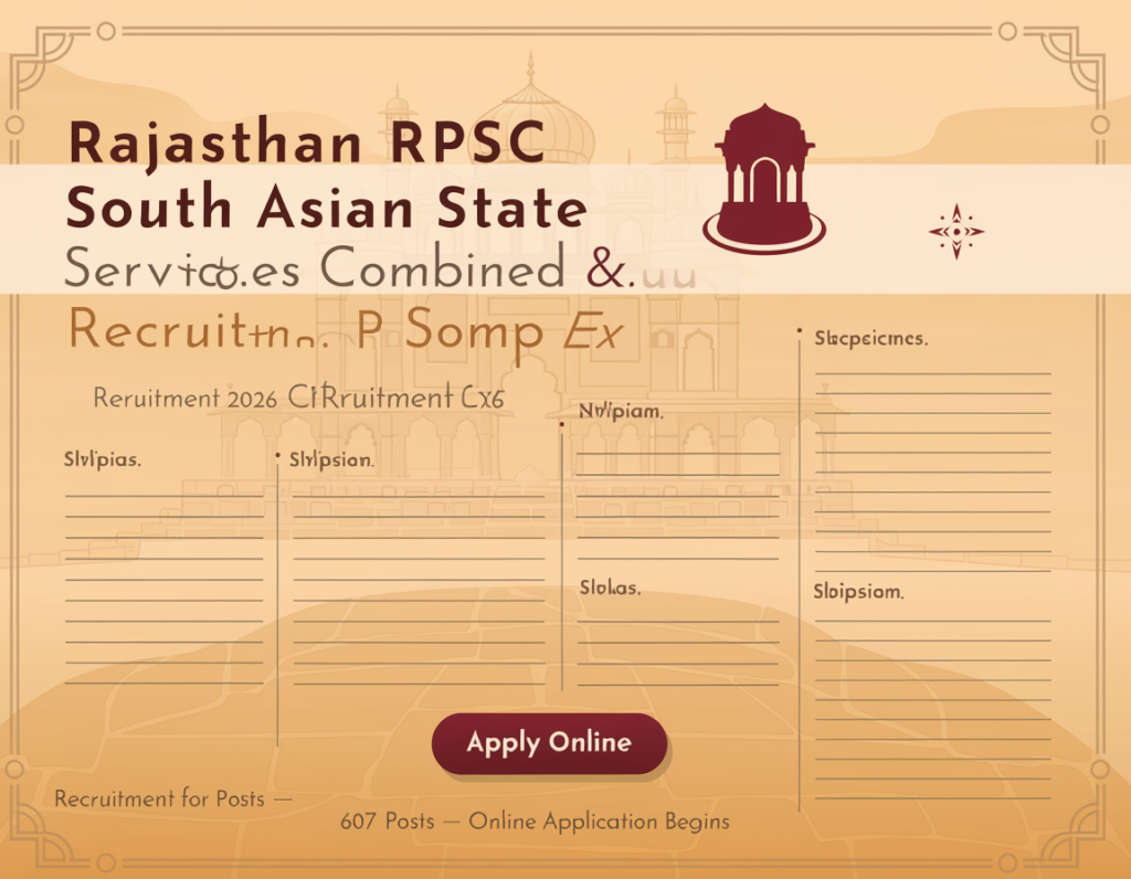 Rajasthan RPSC State and Sub. Services Combined Comp Exam Recruitment 2026- 607 पदों 949386