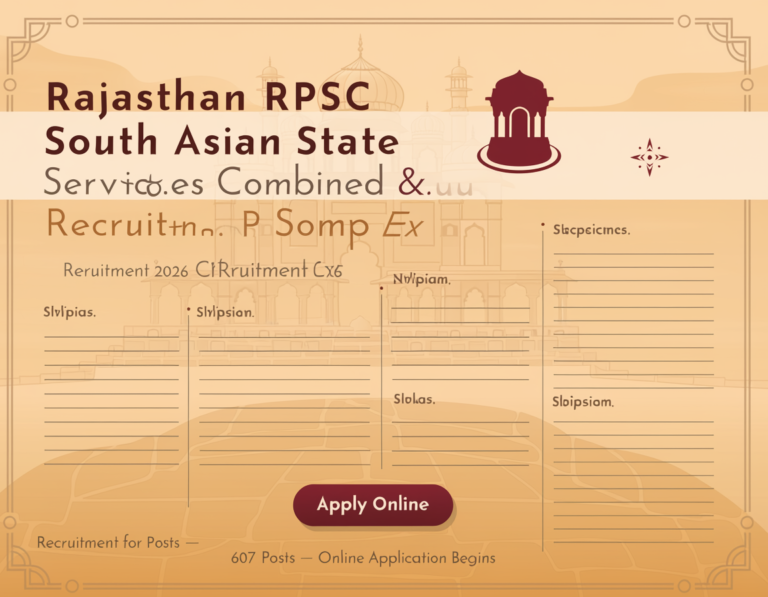 Rajasthan RPSC State and Sub. Services Combined Comp Exam Recruitment 2026- 607 पदों 949386
