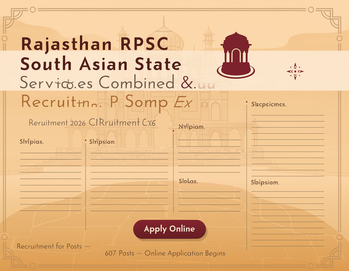 Rajasthan RPSC State and Sub. Services Combined Comp Exam Recruitment 2026- 607 पदों 949386